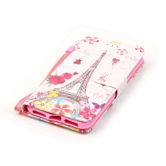 iPhone 7 Case,Yaheeda [3D Colored Drawing] [Flip Fit] Premium PU Leather Card-Slots Cash-Slots & Kickstand [Anti-Scratches... N50