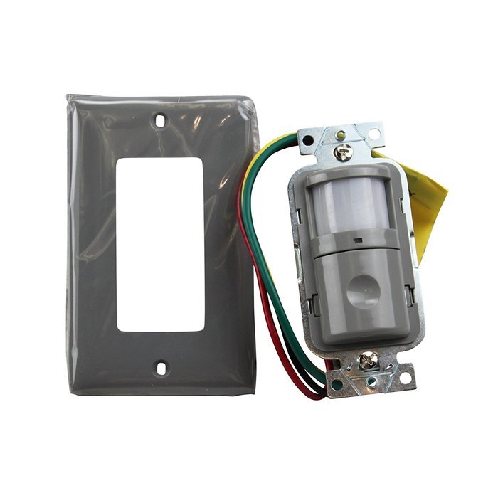 Hubbell ATP2000GY Adaptive Technology, Passive Infrared Wall Switch, 1200 Sq. Ft. Coverage, Gray
