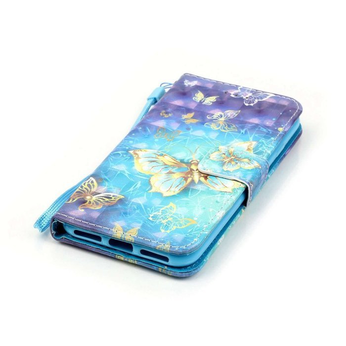 iPhone 7 Case,Yaheeda [3D Colored Drawing] [Flip Fit] Premium PU Leather Card-Slots Cash-Slots & Kickstand [Anti-Scratches... N53