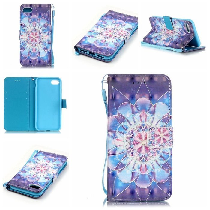iPhone 7 Case,Yaheeda [3D Colored Drawing] [Flip Fit] Premium PU Leather Card-Slots Cash-Slots & Kickstand [Anti-Scratches... N55