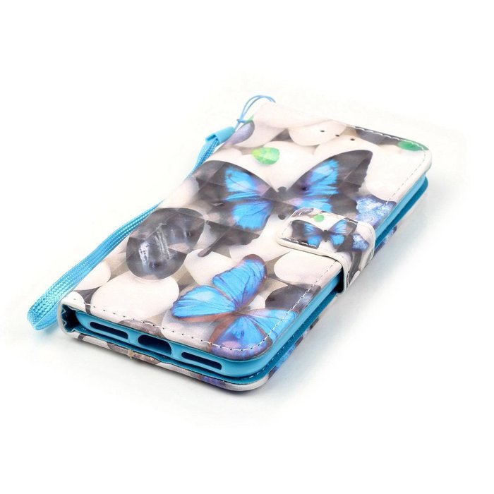 iPhone 7 Case,Yaheeda [3D Colored Drawing] [Flip Fit] Premium PU Leather Card-Slots Cash-Slots & Kickstand [Anti-Scratches... N56