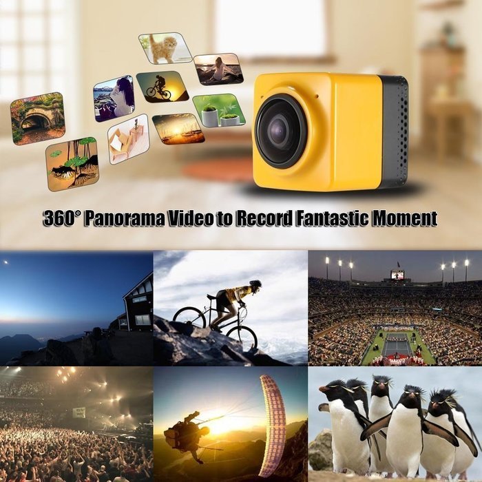 LeaningTech Mini Cube Action Sports Panorama Camera H.264 360 Degree Wifi 720P Fisheye Wide View Wide Angle Outdoor... N3