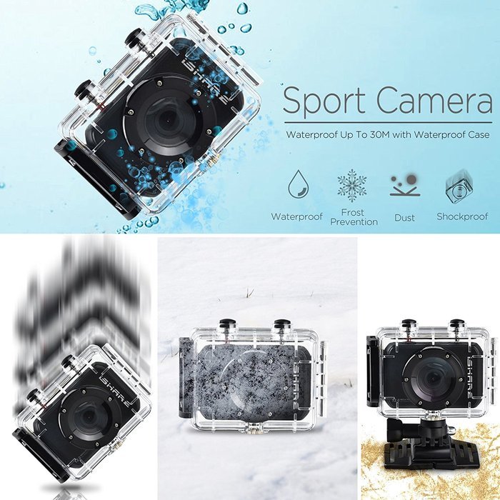 Sumsonic S200 2.0" Touch Screen Sports Action Video Camera Full HD 1080P 140 Wide Angle Diving Camcorder With... N27