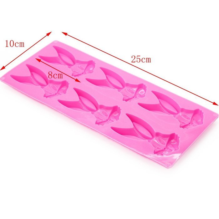 DUFUSTORE Chocolate Cake Candy Baking Silicone Bakeware Mould 6pcs Rabbit Pattern Random Color N2