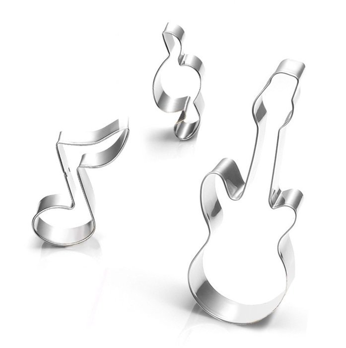 Yatim 3pcs Stainless Steel Musical Shape Cookie Biscuit Fondant Cookie Cutter Mold for Baking Mold N2