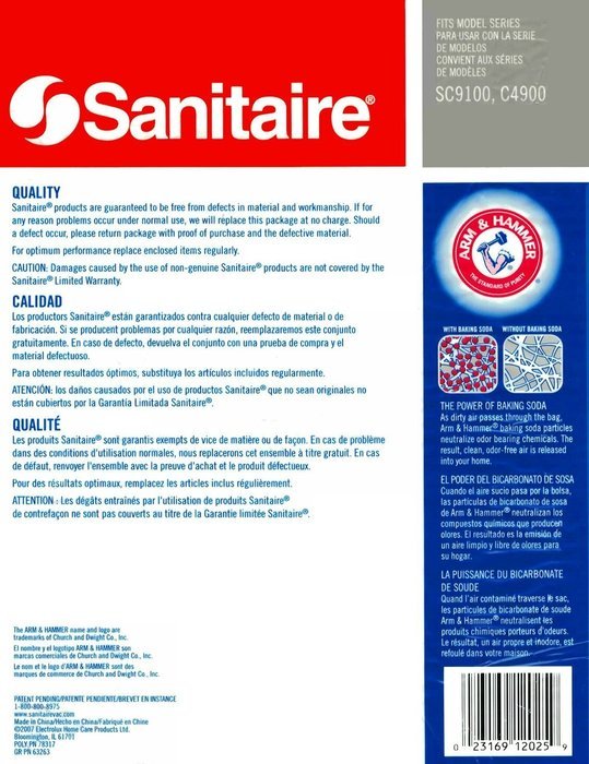 Electrolux Sanitaire SD Odor Eliminating Vacuum Bags 10 Pack. Genuine Professional Quality, Long-Life Allergen... N3