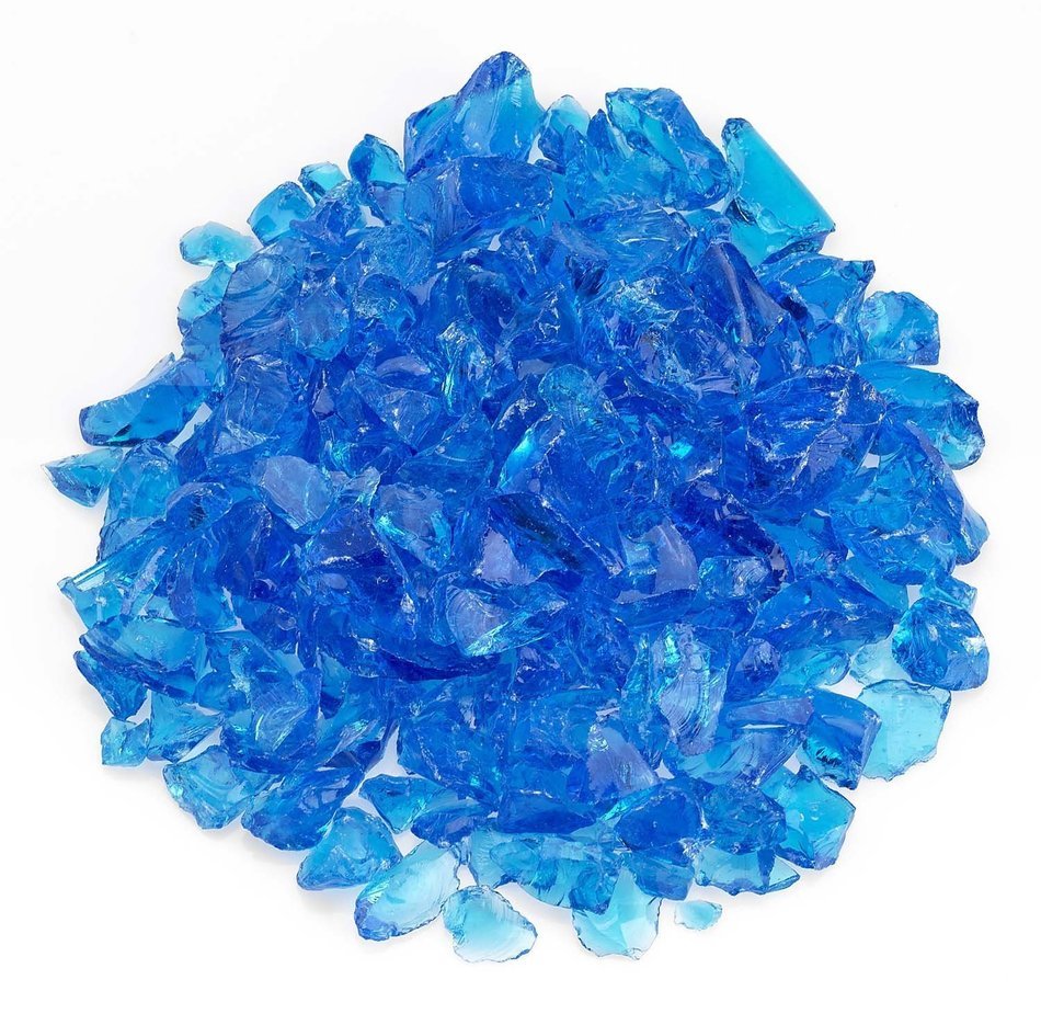American Fireglass 9 to 12mm Fire Pit and Outdoor Fireplace Glass, Small, 10-Pound, Dark Blue N36