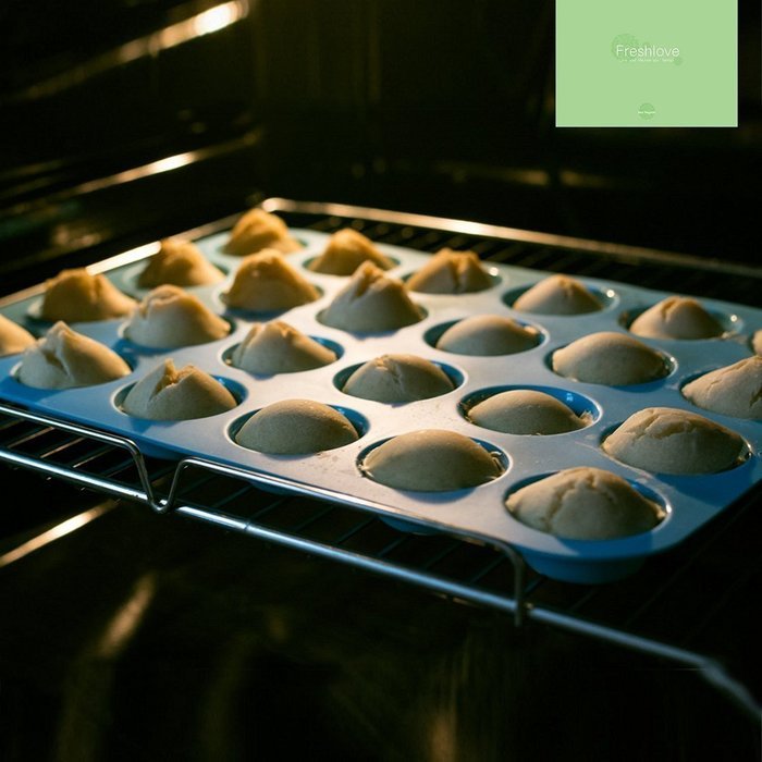 Freshlove Large Mini Muffin Pans - 24 Cup Jumbo Silicone Pan for Cupcakes and Premium Baking - Non Stick Tray... N2