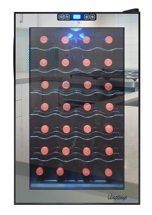 Vinotemp VNTVT-28TSBM 28-Bottle Mirrored Thermoelectric Wine Cooler
