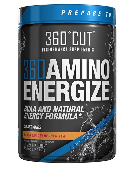 Best Tasting Amino Pre-workout, 360AMINO ENERGIZE Peach Lemonade Iced Tea with Raw Coconut Water Powder, Natural... N5