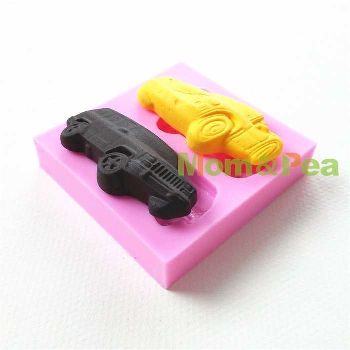 Mom&pea 0656 Car & Jeep Shaped Silicone Mould for Fondant Cake Sugar Paste Cake Decoration 3d Cake Toppers Mold...