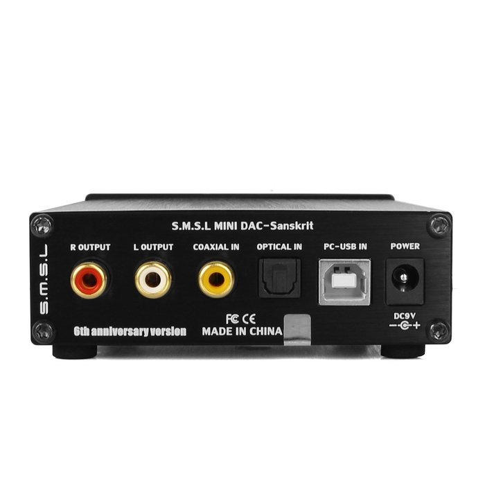 SMSL Sanskrit 6th 32bit/192kHz USB/Optical/Coaxial to Analog Audio Decoder (Black)