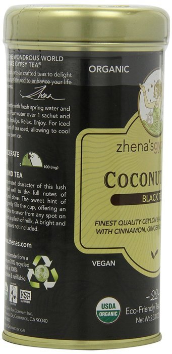 Zhena's Gypsy Tea, Coconut Chai, 22 Count Tea Sachets (Pack of 6) N5