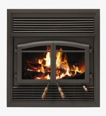 FL-063 Flame Monaco EPA Zero Clearance Fireplace with Black Louvers
