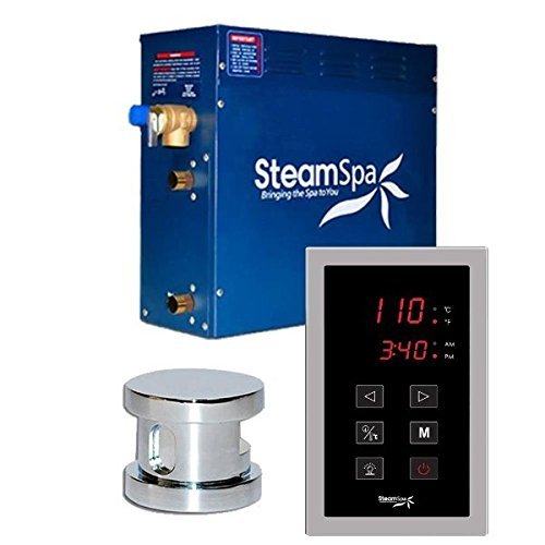 Steam Spa OAT450CH Oasis 4.5 KW Quick Start Acu-Steam Bath Generator Package, Chrome