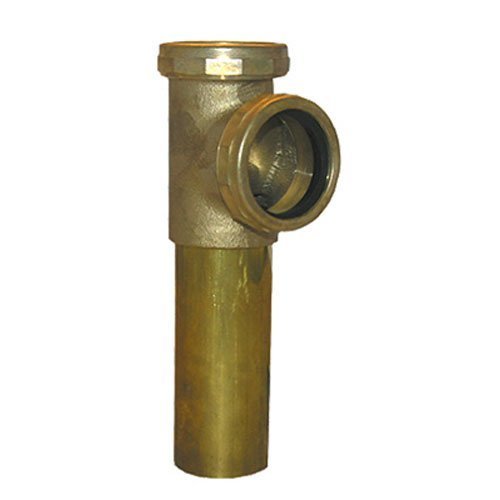 LASCO 03-4021 1-1/2-Inch Rough Brass Slip Joint End Outlet Baffle Tee with Threaded Tailpiece with Nuts and Washers...