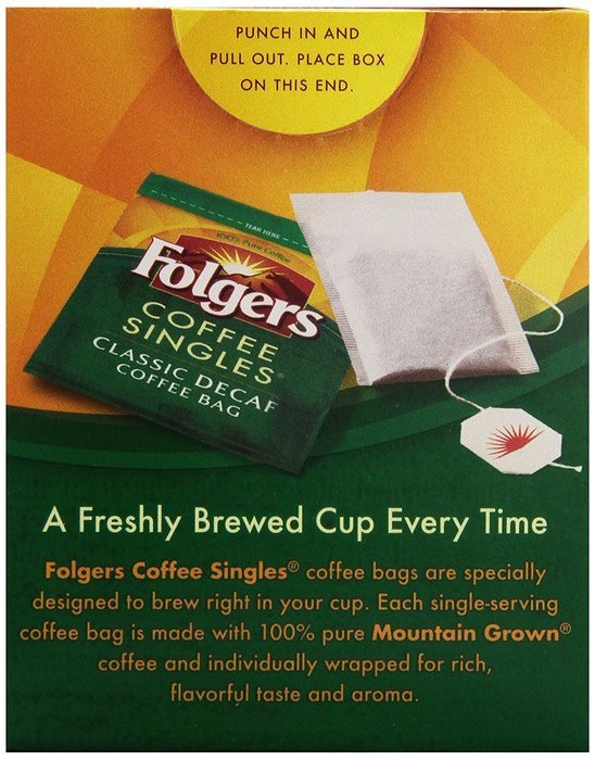 Folgers Singles, Decaffeinated, 19 ct N4