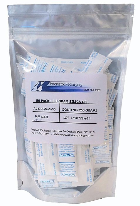 Industry Standard 5 Gram Silica Gel Tyvek Desiccant Packets and Dehumidifiers, Made in USA N2