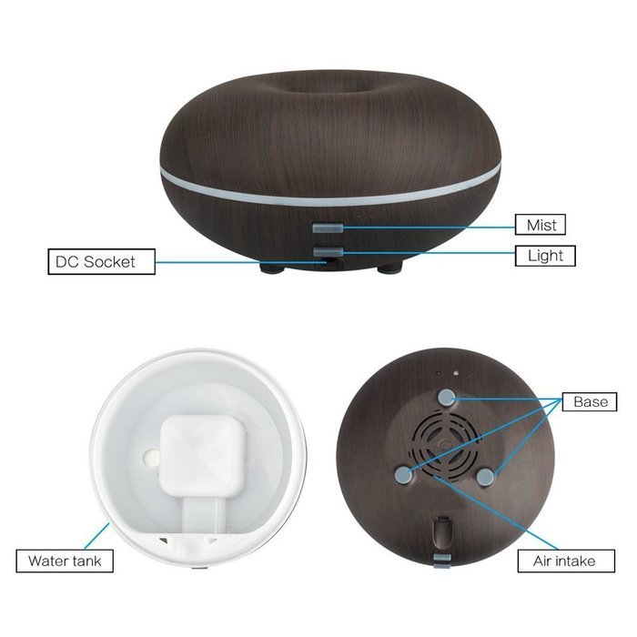 100ml Mini Essential Oil Diffuser Protable Cool Mist Humidifier Ultrasonic Aroma with 7 Color LED for Office Home... N18