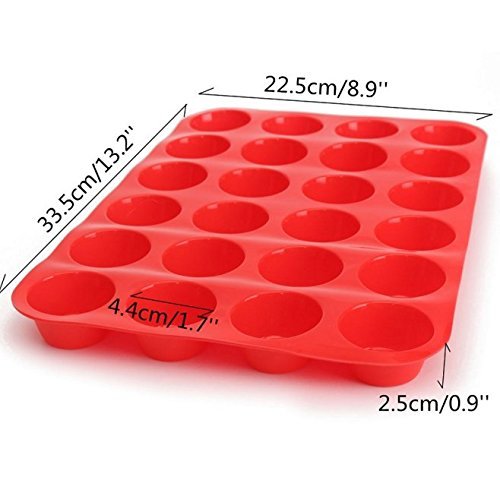 Silicone Mini Muffin Pans, Cupcakes Pan Shape, Non-Stick 24 cup N2