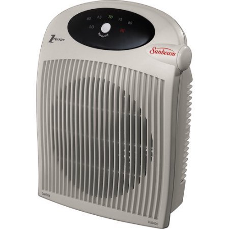 Sunbeam Portable Heater Fan with ALCI Cord for Wet Area Protection, White N2