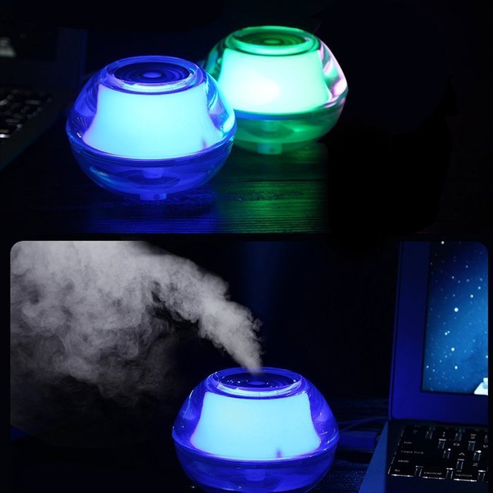 Soondar&reg; X'mas Gifts! Home Office Mini USB Humidifier Crystal Night Light Air Cool Mist Humidifier Blue N7