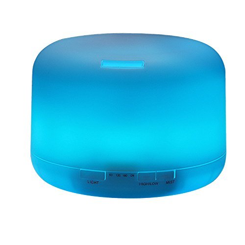 KINDLETHEFIRE Ultrasonic 500ml Aromatherapy Essential Oil Diffuser Humidifier with 4 Timer Settings & 7 LED Color... N3