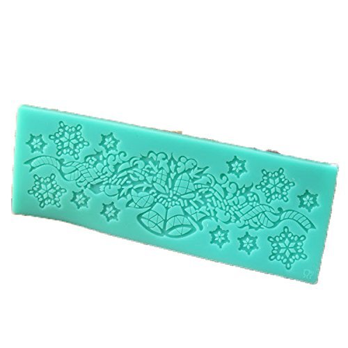 "Christmas Bells Lace Cake Mold Silicone Fondant Decorating Mould" shopping