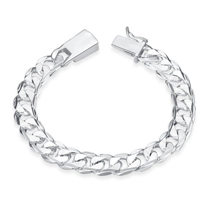 Yaheeda 10mm Wide Curb Chain Bracelet for Men Women Stainless Steel High Polished N2