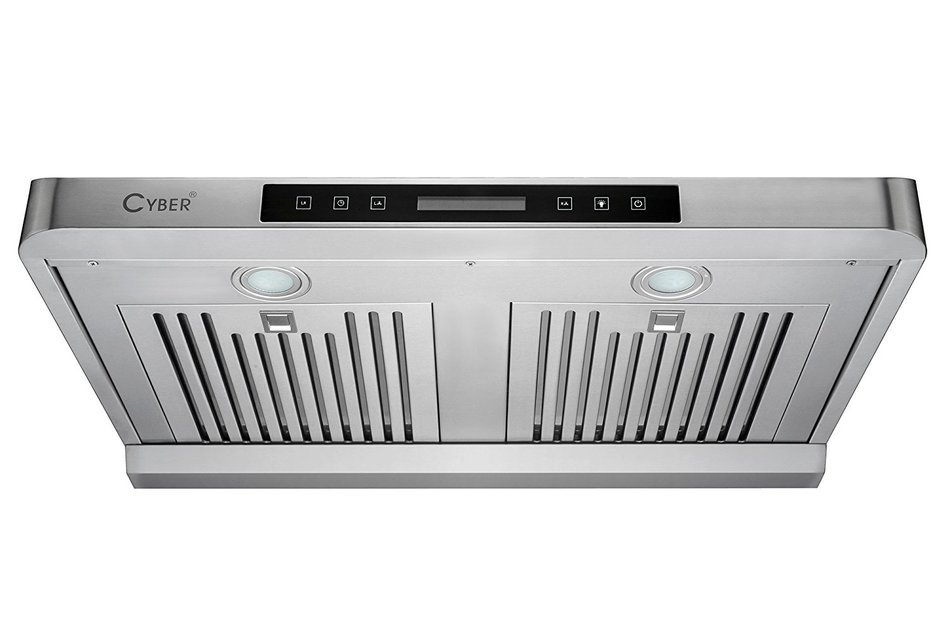 CYBER&reg; Minimalist Designed Seamless Stainless Steel Under Cabinet Range Hood 30" Touch Panel 900CFM