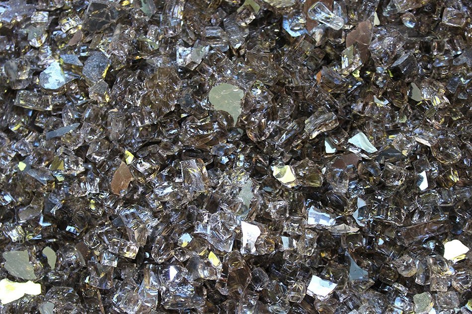 Bronze Reflective Fire Glass 1/4" Firepit Glass Premium 10 Pounds Great for Fire Pit Fireglass or Fireplace Glass