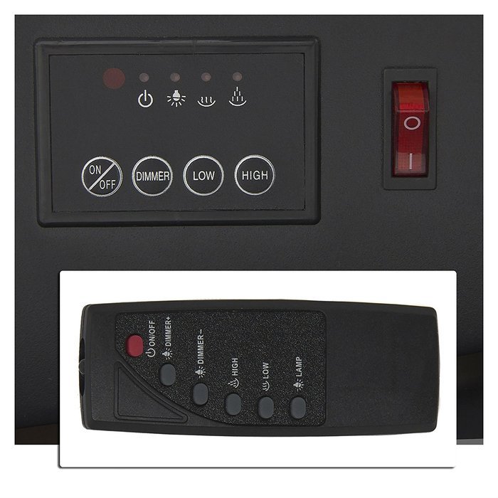 Large 1500W Heat Adjustable Electric Wall Mount Fireplace Heater with Glass XL Most Viewed N3