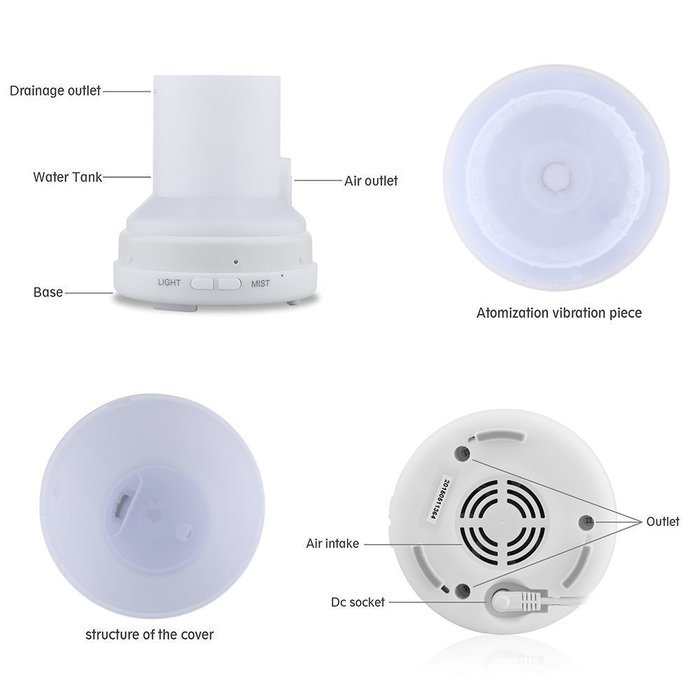 REDGO 100ml Aromatherapy Essential Oil Cool Mist Aroma Humidifier Diffuser Portable Ultrasonic with Color LED... N14