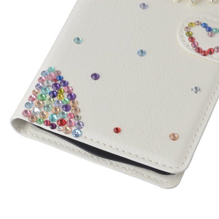 LG Escape 3 Case, LG Phoenix 2 Case, LG K8 Case White PU Leather Folio Flip Phone Case,Yaheeda 3D Handcraft White... N46