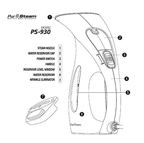 PurSteam PS-930 Elite Portable Steamer Compact Size With Full Size Power N3