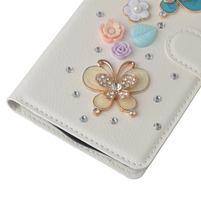 LG Escape 3 Case, LG Phoenix 2 Case, LG K8 Case White PU Leather Folio Flip Phone Case,Yaheeda 3D Handcraft White... N53
