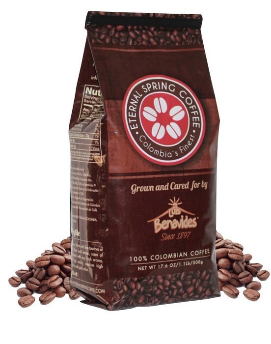 Eternal Spring Coffee Eternal Spring Whole Bean Colombian Coffee &ndash; 17.6 oz N4