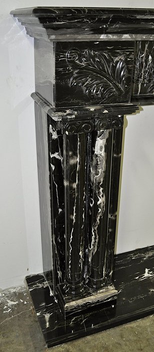 Black and White Polished Marble Fireplace Surround FPS-14 N4