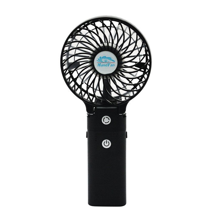 3 Speeds Portable Mini USB Rechargeable Desktop Fan wih 4000mAh Power Bank for Phone (Black) N7