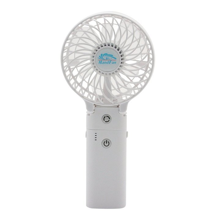 3 Speeds Portable Mini USB Rechargeable Desktop Fan wih 4000mAh Power Bank for Phone (Black) N10