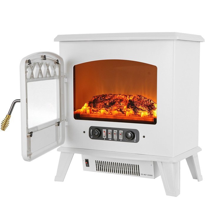 Golden Vantage 20" 5200 BTU 1500W Adjustable Freestanding Tempered Glass 2 Setting Electric Fireplace Heater Stove N4