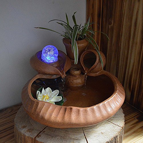 FEI&S Ceramic fish tank water fountain humidifier process living room office decorations ornaments home feng shui... N2