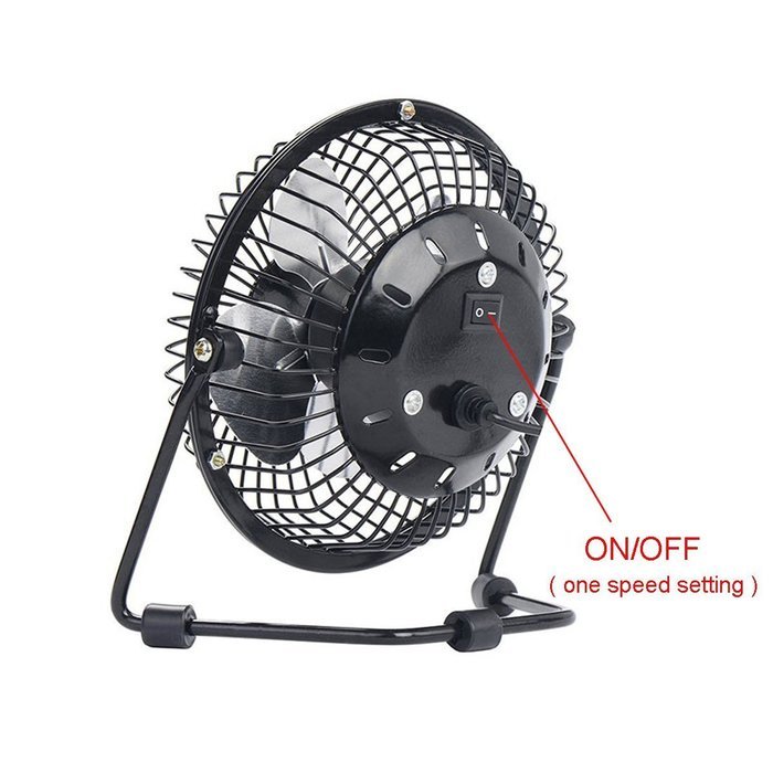 YYGIFT&reg; Quiet Operation Mini USB Table Desk Personal Fan with Built-in Rechargeable Battery - Black N12