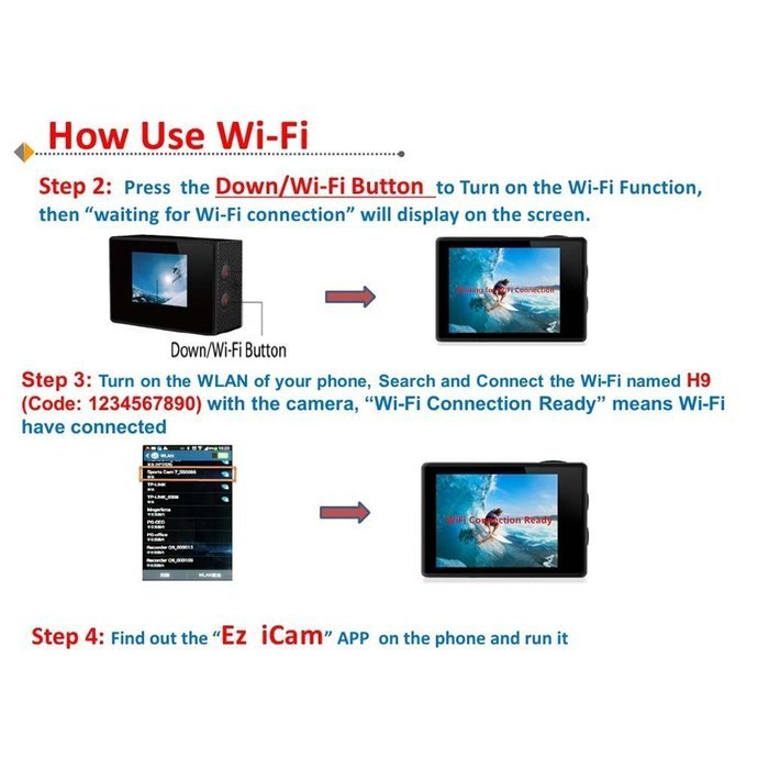 Ultra HD 4K Sports Camera [2015 updated] 2-inch LCD Mini Waterproof 1080P HDMI WiFi 60fps DV Action Helmet sport... N2
