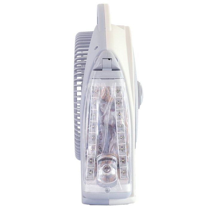 HAITRAL Rechargeable Table Fan SF-299AL Turbo Force Air Circulator AC/DC Operated with Led Light&Search Light&... N6