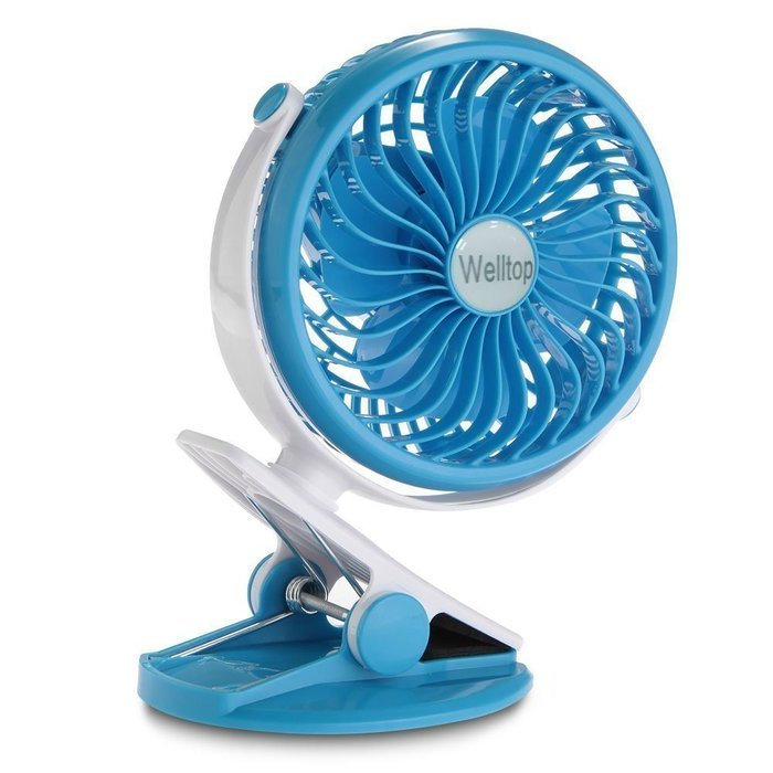 Welltop 5-inch Portable Clip Fan Rotatable Clamp Fans USB or Battery Powered Table Fan Rechargeable Desktop Fan... N21