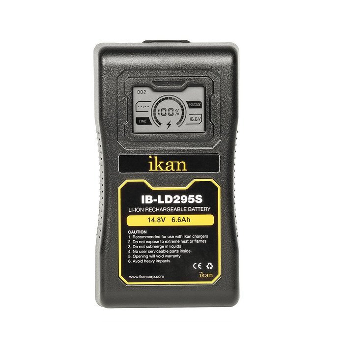 Ikan IB-LD295S | V Mount 6.6Ah 95Wh LCD 14.8V Li Ion Battery