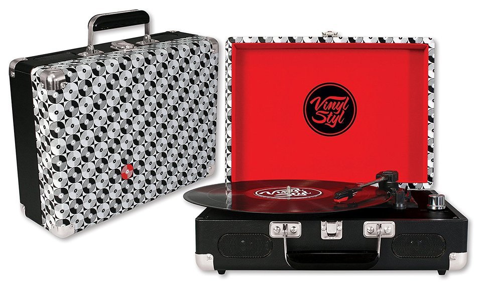 Vinyl Styl Groove Portable 3 Speed Turntable (Record Pattern) N3
