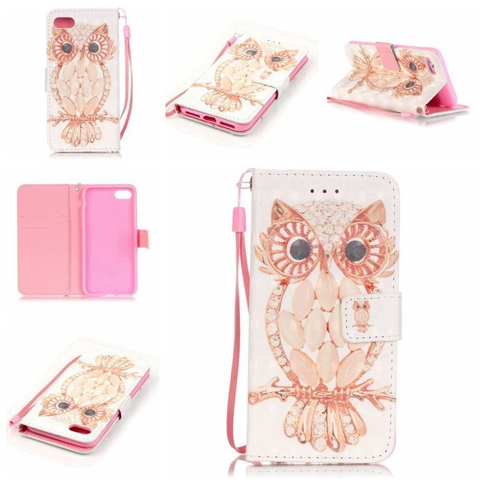 iPhone 7 Case,Yaheeda [3D Colored Drawing] [Flip Fit] Premium PU Leather Card-Slots Cash-Slots & Kickstand [Anti-Scratches... N57