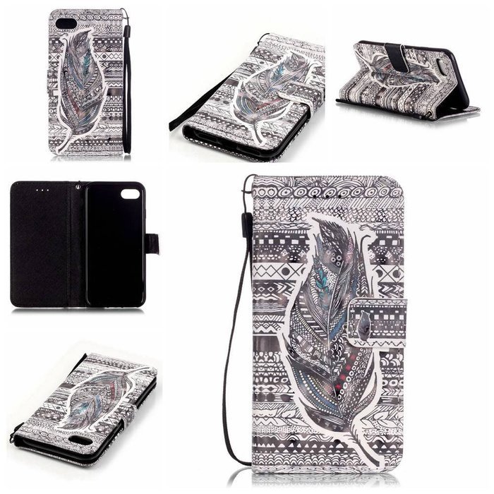 iPhone 7 Case,Yaheeda [3D Colored Drawing] [Flip Fit] Premium PU Leather Card-Slots Cash-Slots & Kickstand [Anti-Scratches... N65
